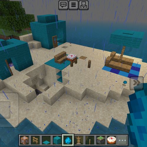 To continue our work on description, settings and our senses we used Minecraft to create a model of a beach.